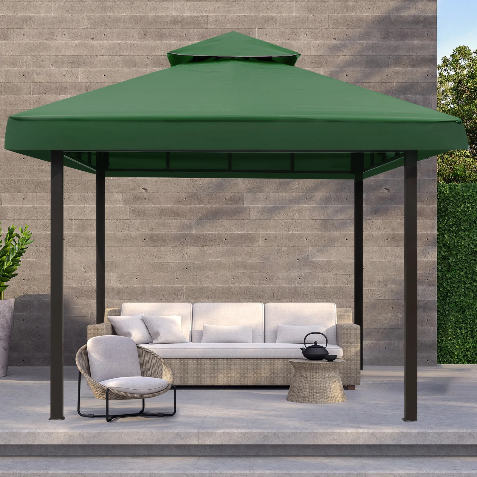 Imagem -03 - Top Canopy Substituição Cover Gazebo Capas para Quintal Pátio Pára-sol Jardim Dupla Camada Pára 118 x 118 3x3m