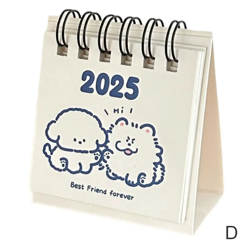 2025 New Mini Desk Calendar Original Cute Bear Dog Office Ornaments Animal Small Simple Cat Desktop Calendar Calendar H1C7