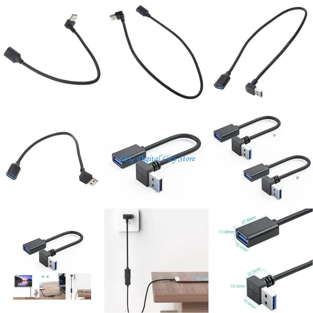 

U75B High-Speed USB Extension Cable 90-Degree Bend for Improved Accessibility