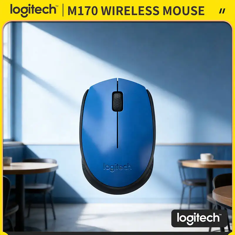 

Беспроводная мышь Logitech M170 Plug & Play, 2,4 ГГц, дальность действия 10 м, 12-месячная батарея, двусторонняя для учебы, офиса, дома