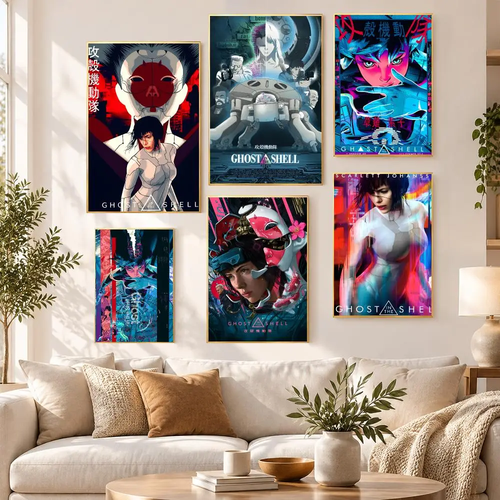 Anime Cyberpunk Ghost in the Shell Poster HD Waterproof PP Self Adhesive Aesthetic Bedroom Dorm Gaming Room Home Decor Gift