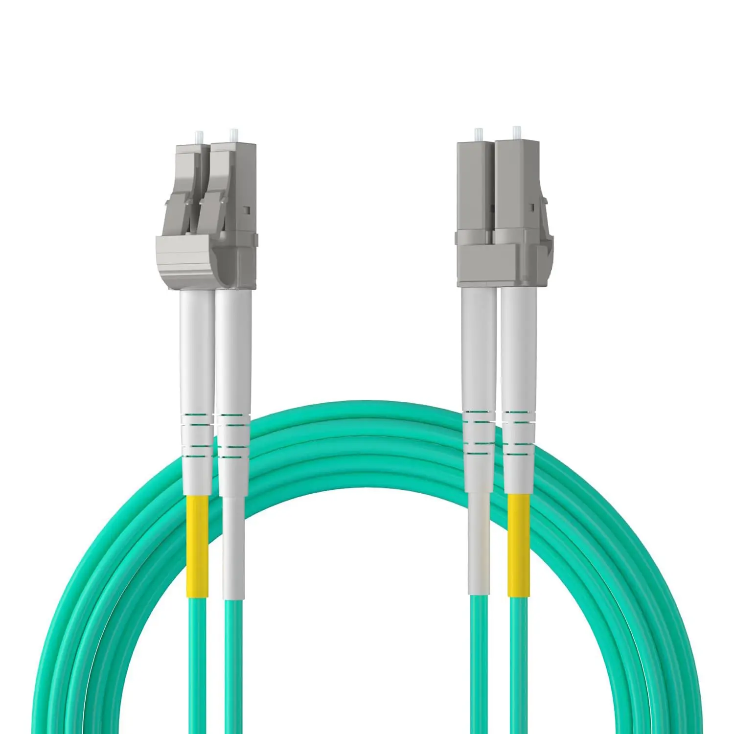 LC to LC OM3 Fiber Patch Cable 10Gb/Gigabit Multi-Mode Jumper Duplex 50/125μm LSZH Fiber Optic Cord for SFP Transceiver, Aqua