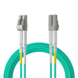 Cable de conexión de fibra óptica LC a LC OM3, Cable de 10Gb/Gigabit, puente multimodo Duplex, 50/125 μm, LSZH, para transceptor SFP, Aqua