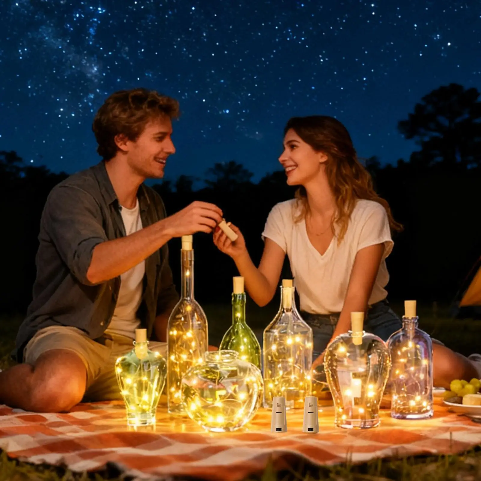 

Пробковые светильники для бутылок вина, 20-светодиодная лампа, 6,56 футов, медная проволока, освещение сказочной банки для свадебной вечеринки, фестиваля, дня рождения, стола, бара