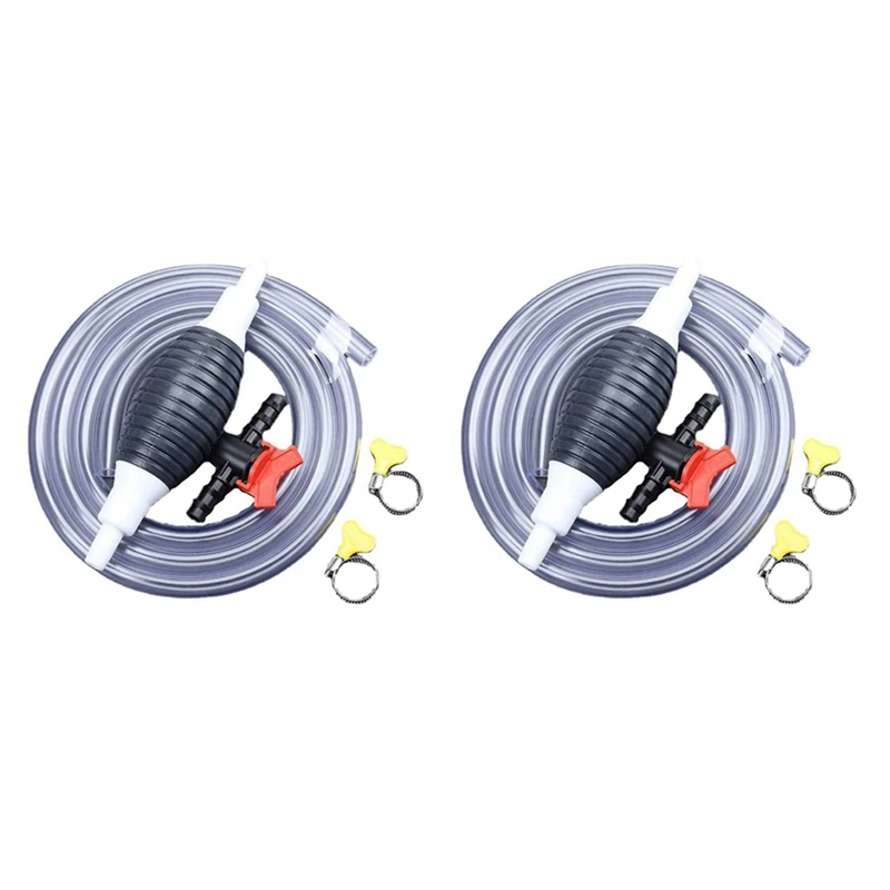

2X Multifunction Liquid Sucker Pump, Manual Fuel Transfer Pump Gasoline Siphon Hose, Portable Siphon Pump(2Meter)-A82M