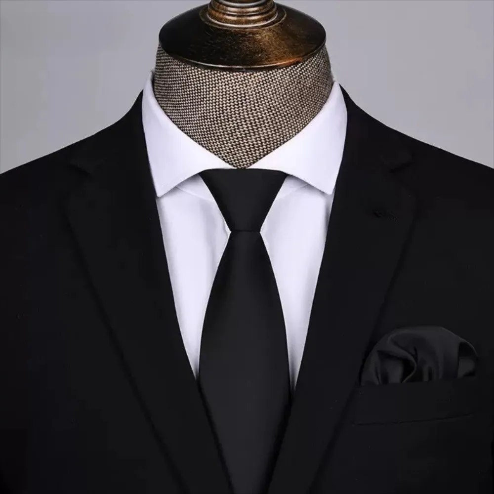 

Fashion Solid Color Black Necktie Floral Stripes Men Necktie Hand Tied Adjustable Retro Cravat Party