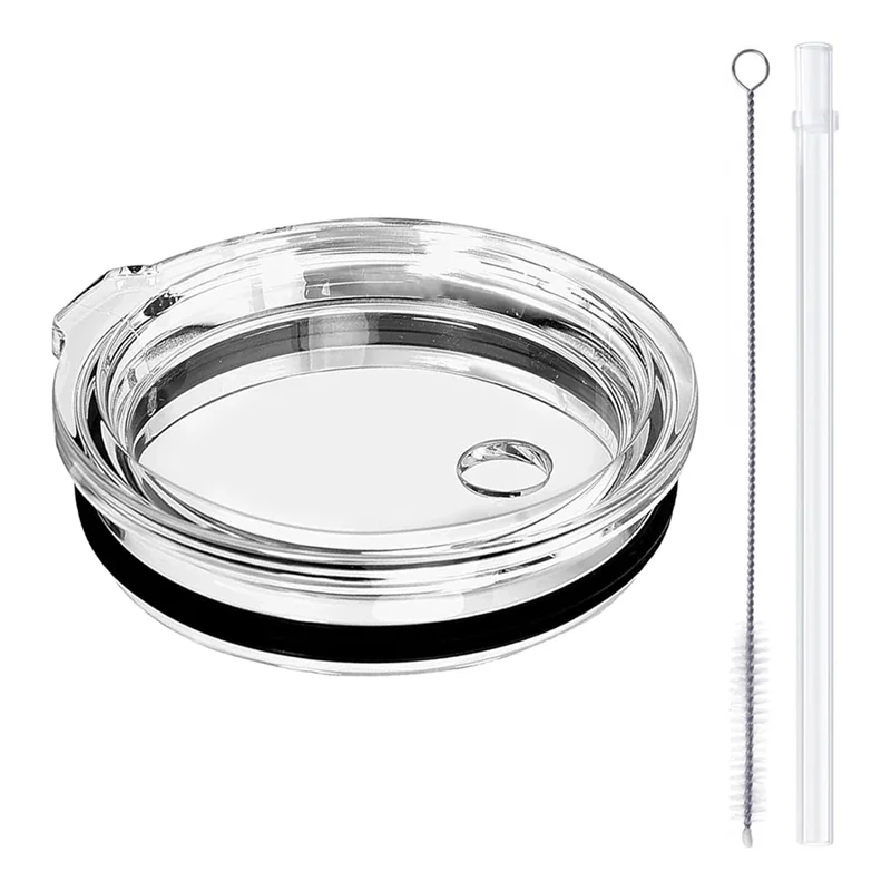 VEHO-Spill Proof Lid With Straw, Replacement Straw Lids Compatible For YETI Rambler Straw Mug, Travel Straw Top Lids Cover