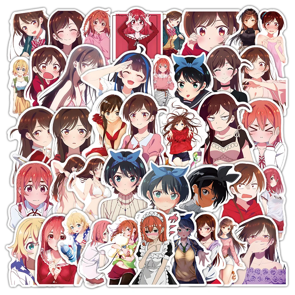 

10/30/50pcs Anime Renting A Girlfriend Stickers Cartoon Graffiti Decals Helmet Phone Case Diary Cute Girl Decoration Sticker Toy