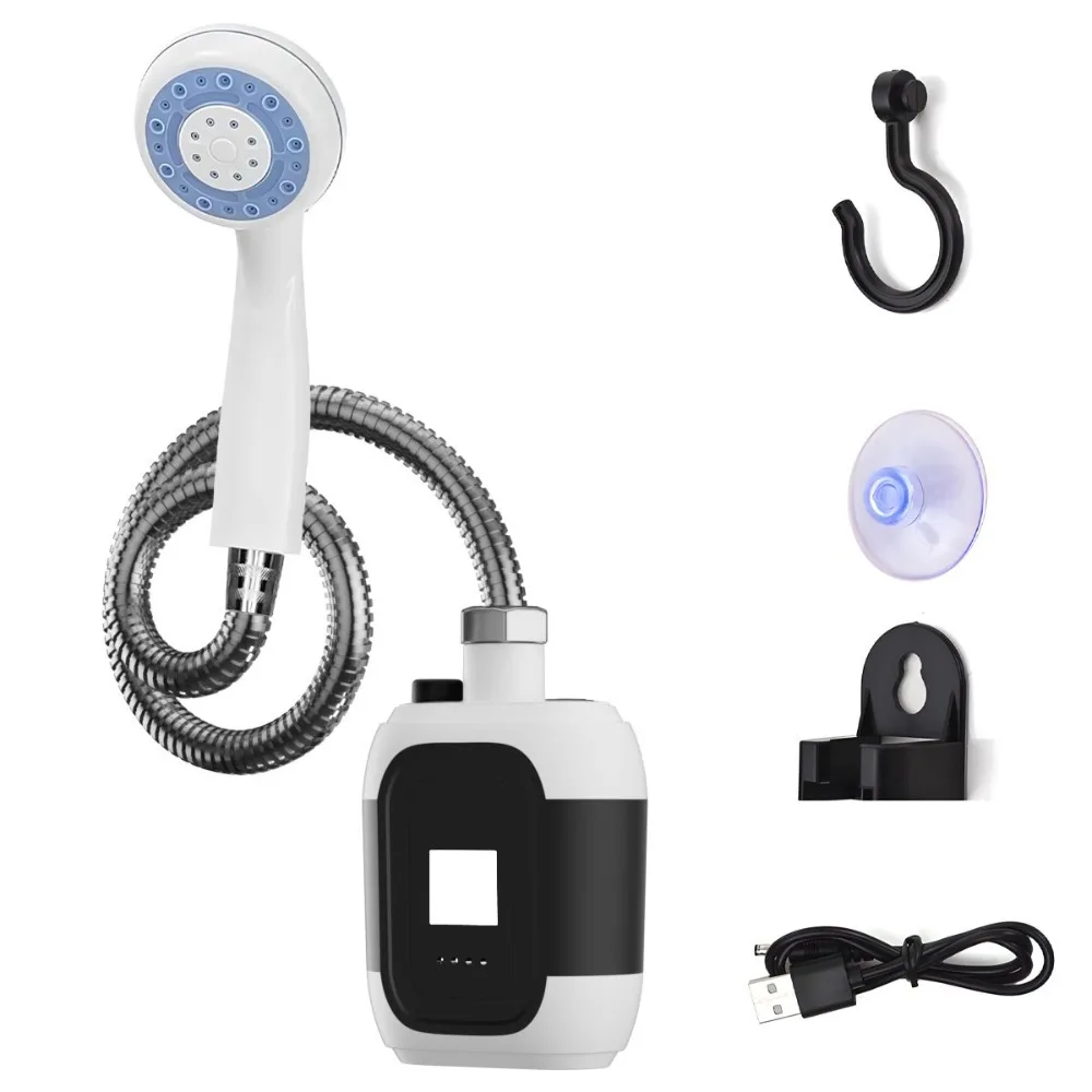 

Portable Camping Electric Shower Head Waterproof Multifunction Outdoor Shower Head Kit Lightweight USB Rechargeable