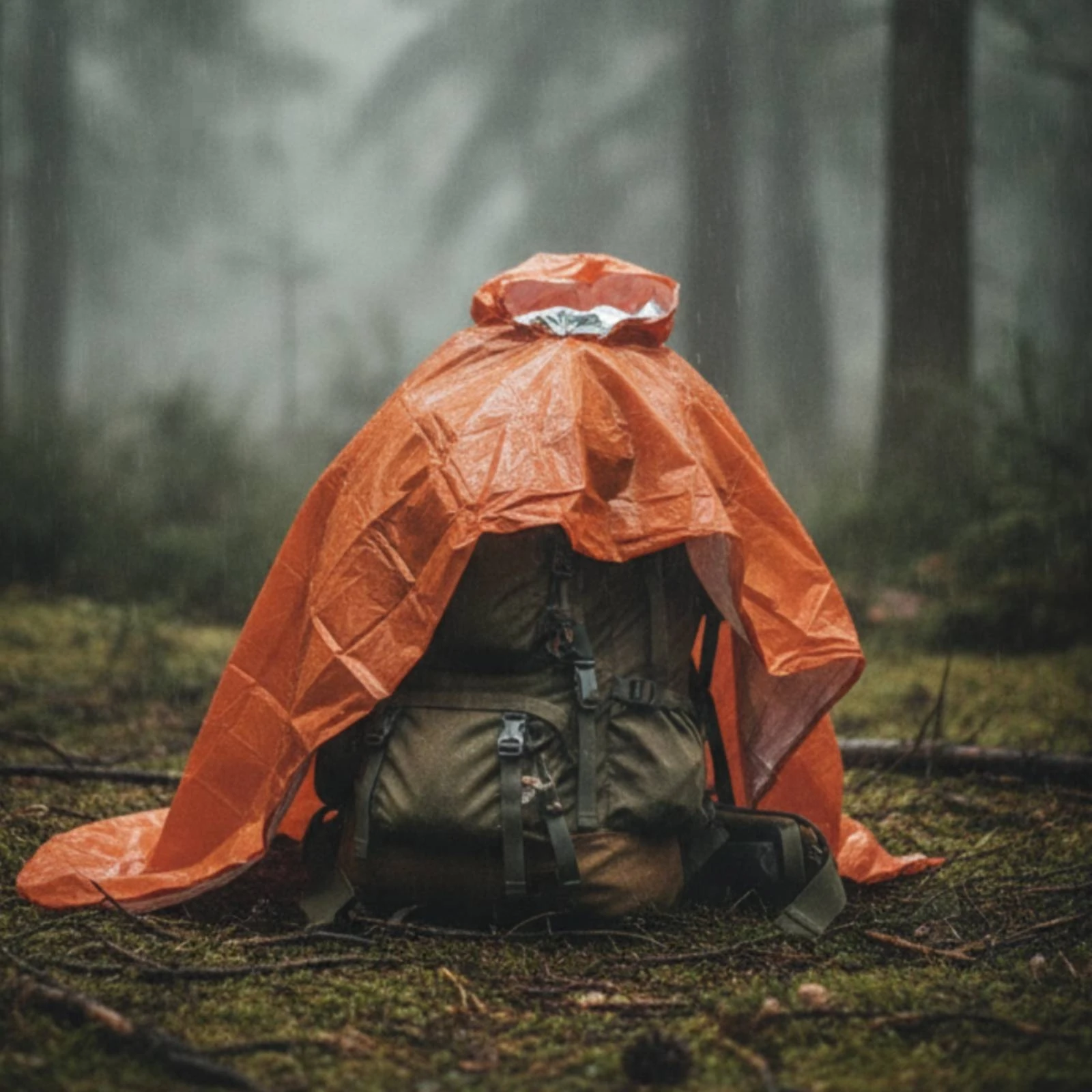 Hooded Rain Poncho Compact Emergency Poncho Raincoat Thickened Rainwear Tear-Resistant for Hikers, Emergencies, Hiking - view 4