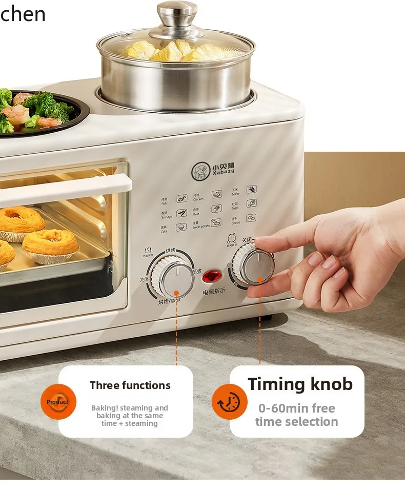 ZML Breakfast Maker Household Multifunctional Fried Steak Toast Bread Fried Cooking Pot Small Oven