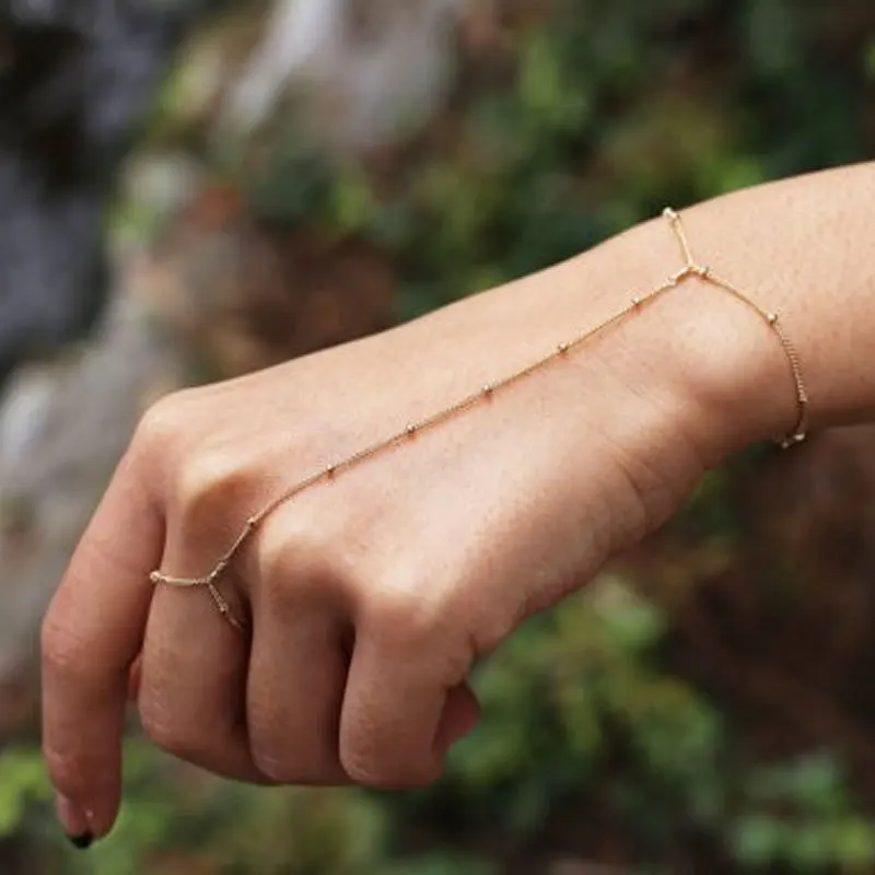 Forest Style Minimalist Street Auction Copper Bead Chain Finger Bracelet Bracelet Bracelet