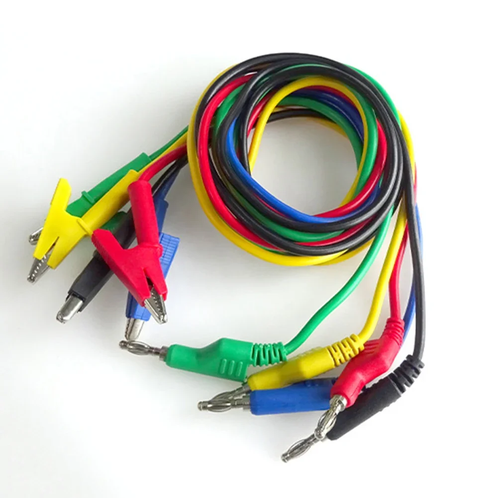 

4mm Banana To Crocodile For Alligator Clip Test Leads 1M Cable Test Probes& Leads Power Supply Signal Detection Meter Test