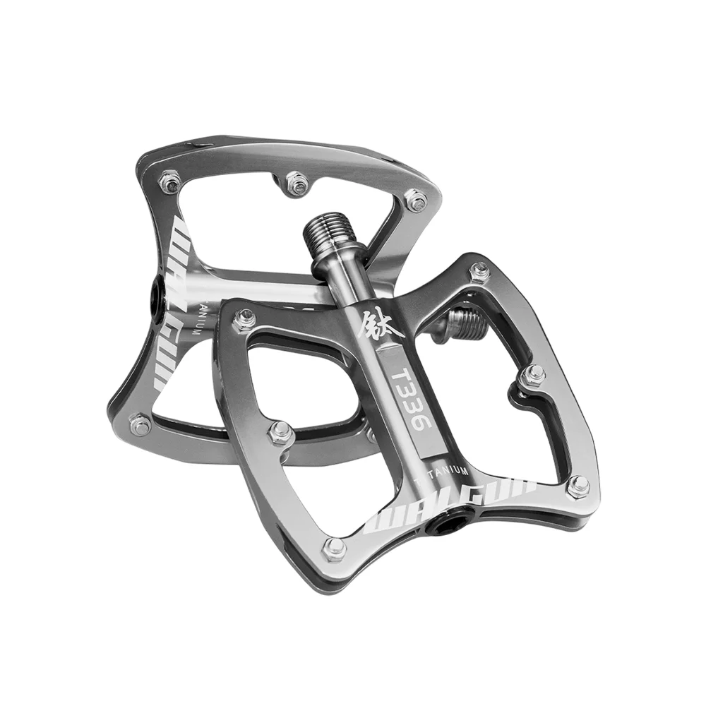 AliExpress WALGUN Ultralight MTB Bicycle Pedals 3 Bearing Titanium Alloy Axis Flat Pedal Platform Anti-slip Road Bike Pedals Ti 111g Cycling Parts
