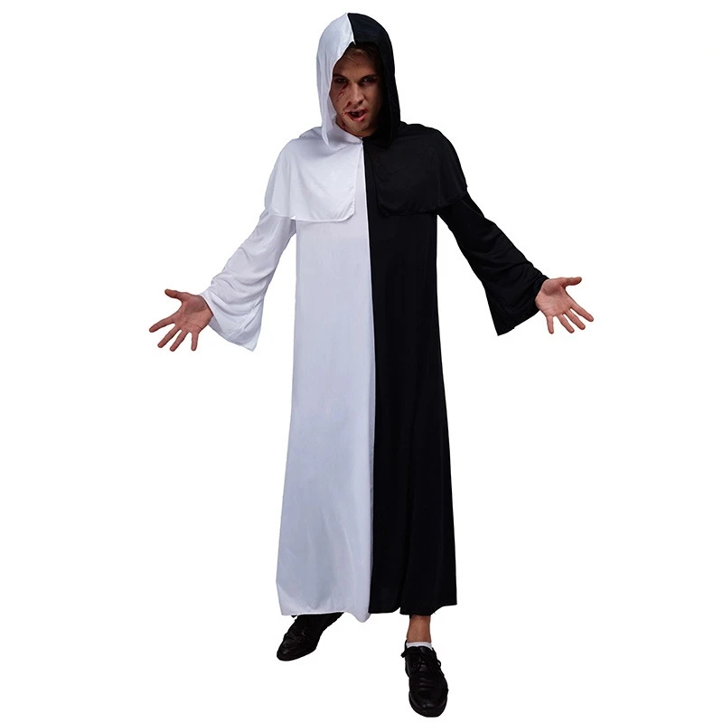 

Halloween Men's Angel Devil Black And White Jumpsuit Carnival Party Stage Costume Good And Evil Cosplay Performance Costume 2025