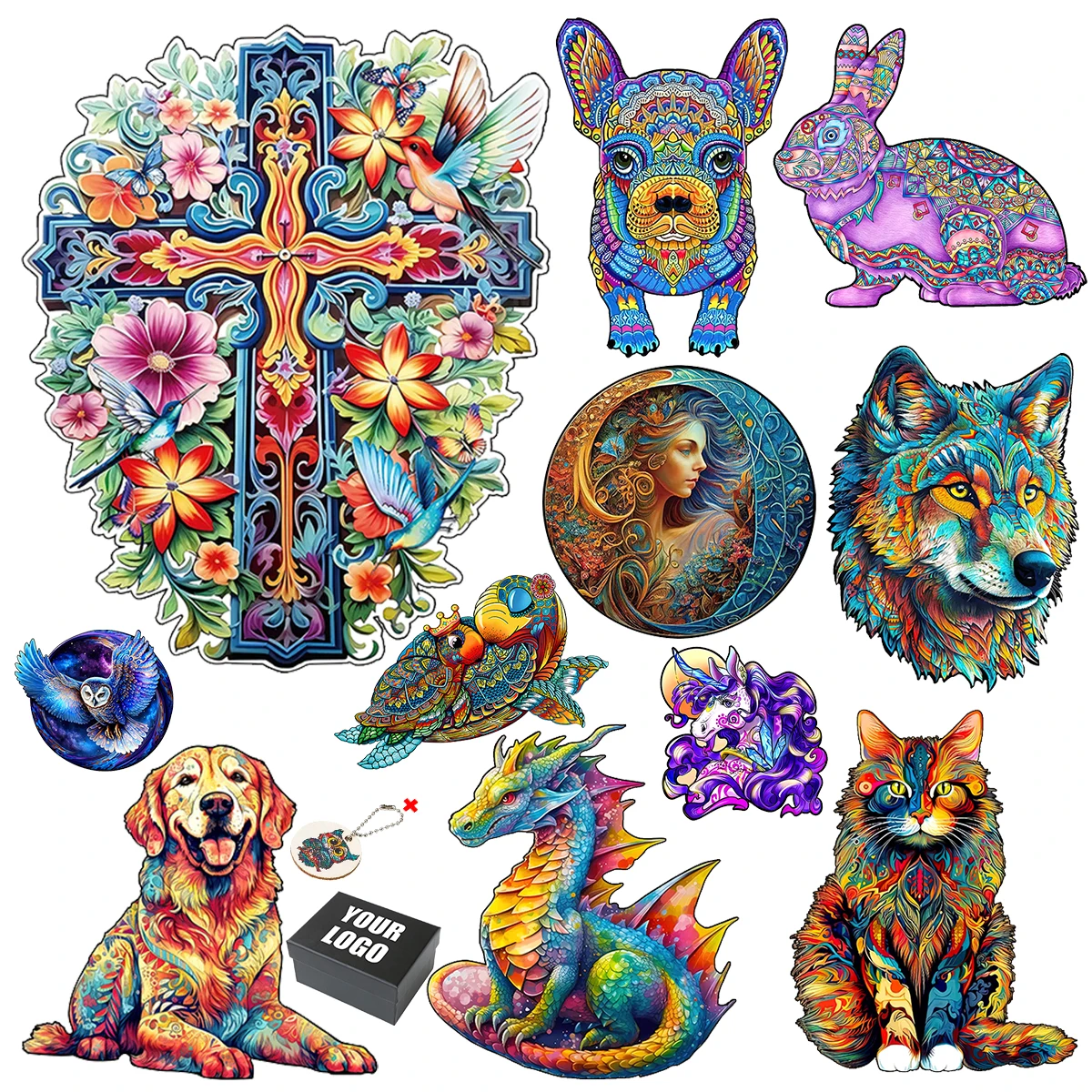 

Unique Wooden animal Jigsaw Puzzles Deep Sea Beauty 3D Puzzle Gift Puzzle Fabulous Interactive Gift For Adults Kids Educational