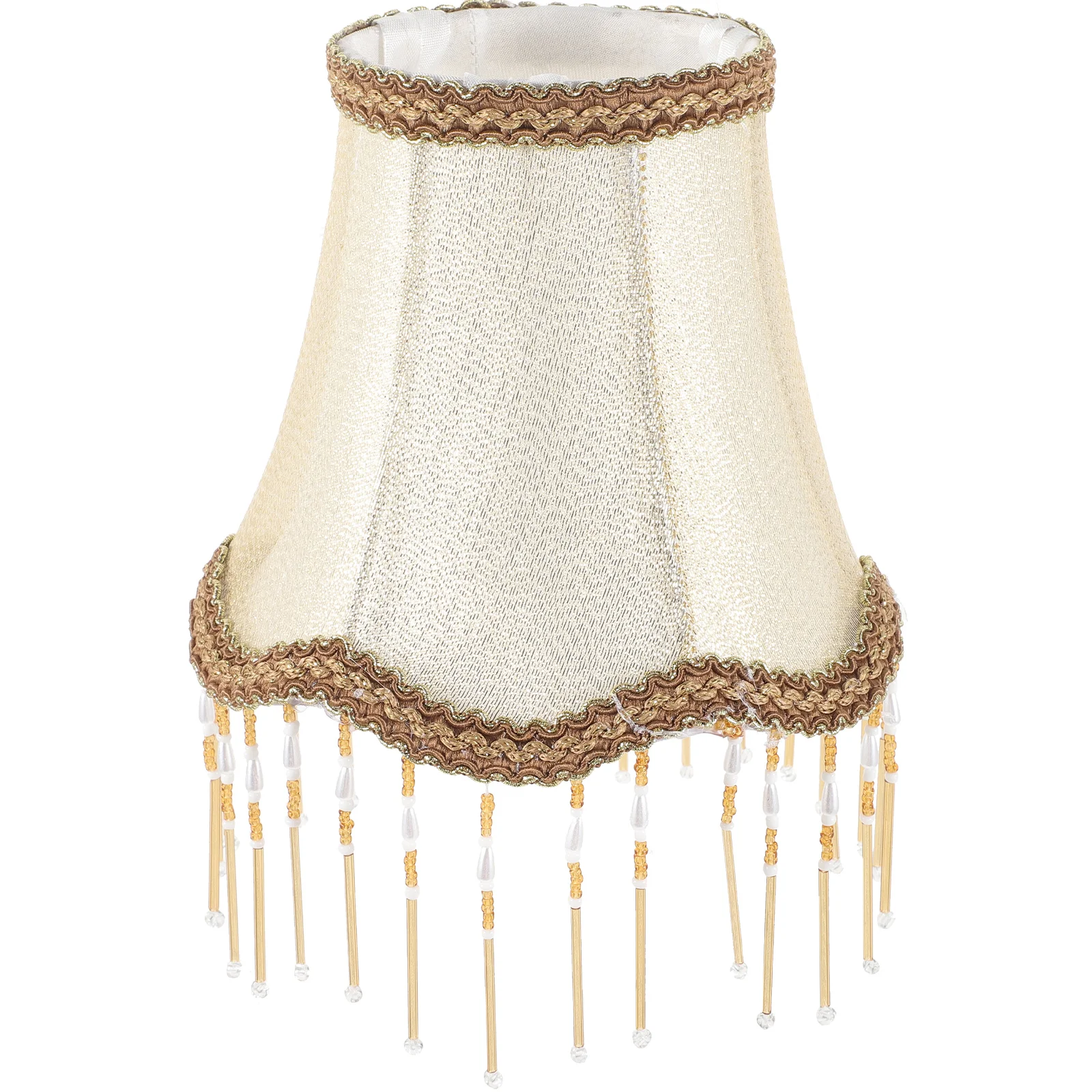 Fringe Lamp Shade European Crystal Lampshade Ceiling Desk Chandelier Fabric Retro Style Office Bedside