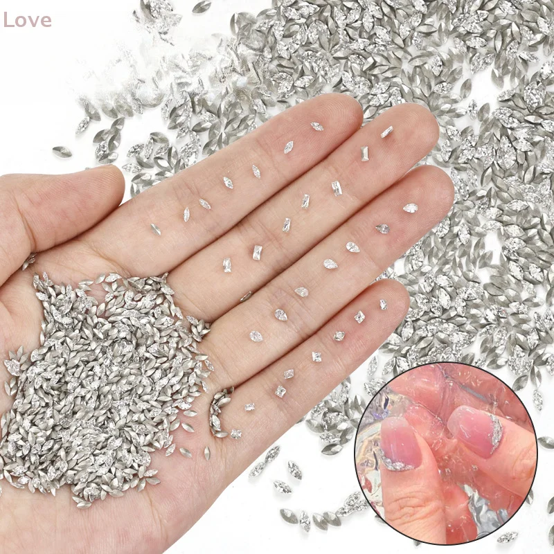 [L & P] 50 قطعة حجم صغير ثلاثية الأبعاد الزركون ماركيز شكل مسمار الفن حجر الراين السحر جوهرة الأحجار اكسسوارات مسمار الزينة لوازم