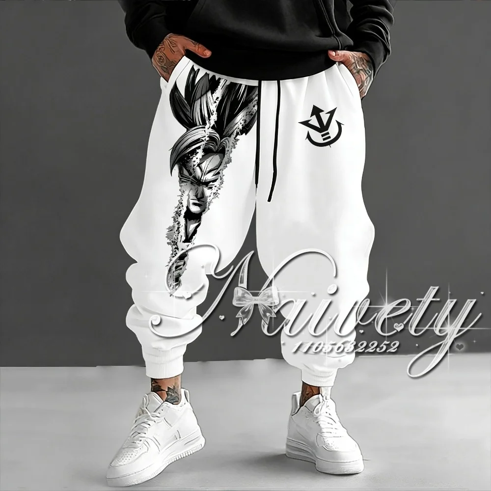 

Dragon Ball Black & White Vegeta & Saiyan Crest 3D Print Quick Dry Breathable Joggers 2026 Summer Unisex Loose Sports Pants