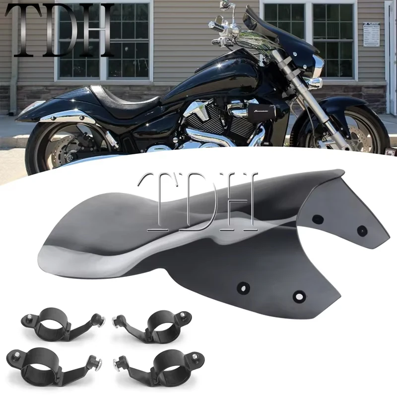Przednia szyba motocyklowa i wspornik montażowy do Suzuki Boulevard VZR M109R M50 M90 M1800R VZR1800 M1500 Cruiser Windscreen Wind Shield