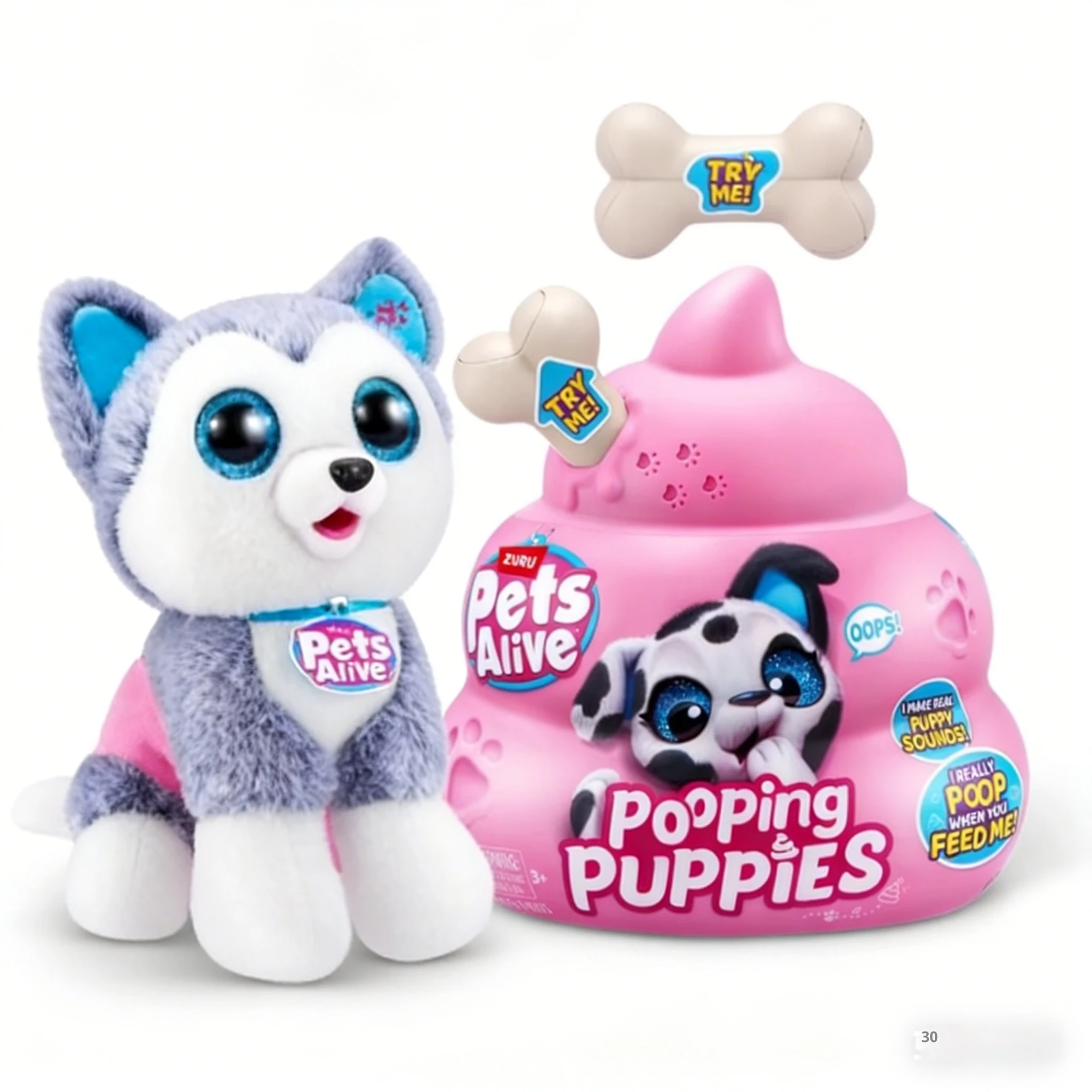 

Электронная плюшевая игрушка-щенок Zuru Surprise Pet Dog Poop Ultra Soft Plushies с голосом, милый подарок на день рождения для девочек