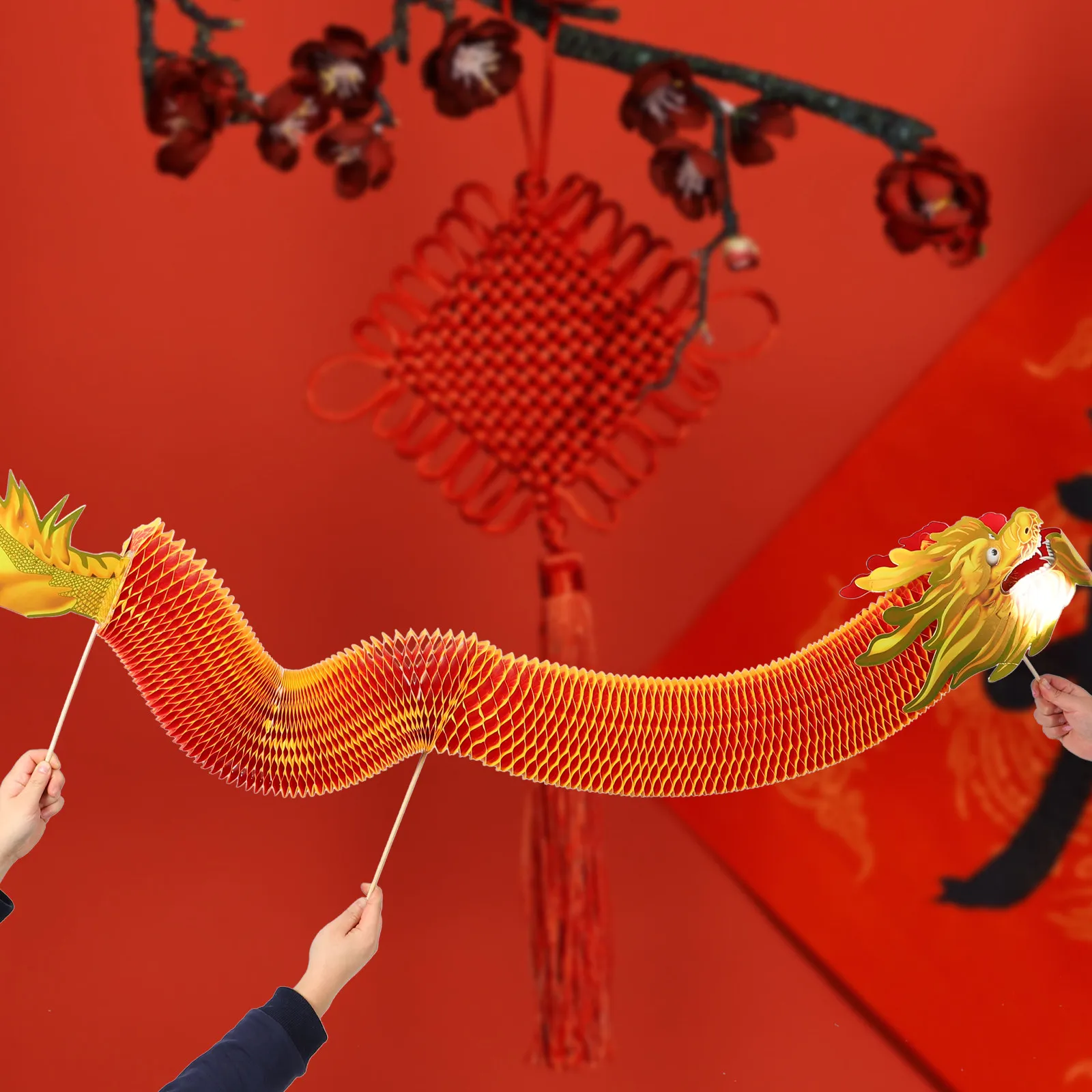 

Праздничный 3D-дракон из бумаги для Китайского Нового года, ручной реквизит для фото, украшение для вечеринки в честь Весеннего фестиваля