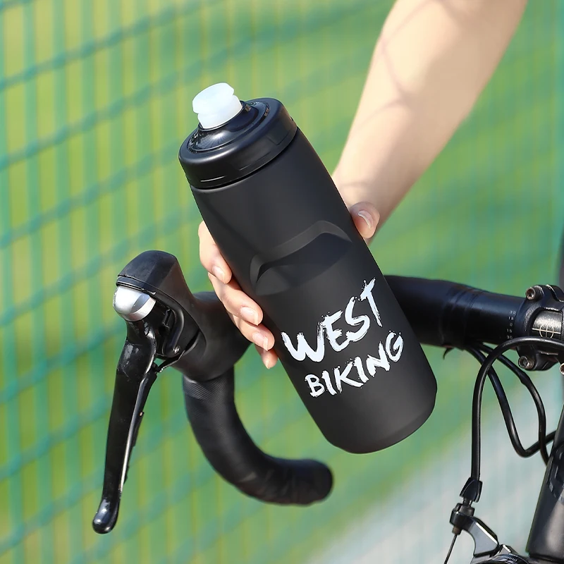 WEST BIKING Portable 620/750ML Outdoor Cycling Water Bottle Multiple Colors Sealed Jet Straight Drink Kettle PP Food Grade Cup