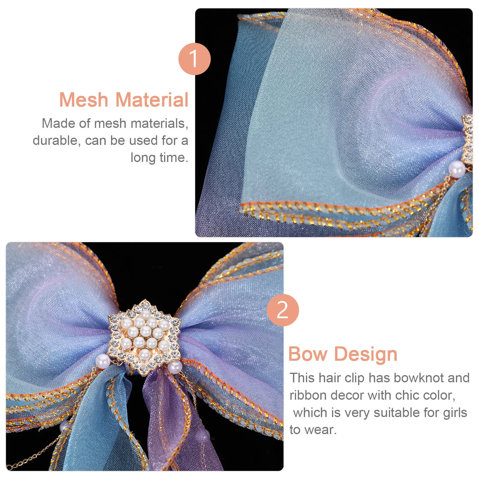 

Набор из 4 заколок для волос с бантиками-лентами для девочек, стильные аксессуары для волос, идеально подходят для повседневных прогулок, шопинга, в качестве подарка на день рождения