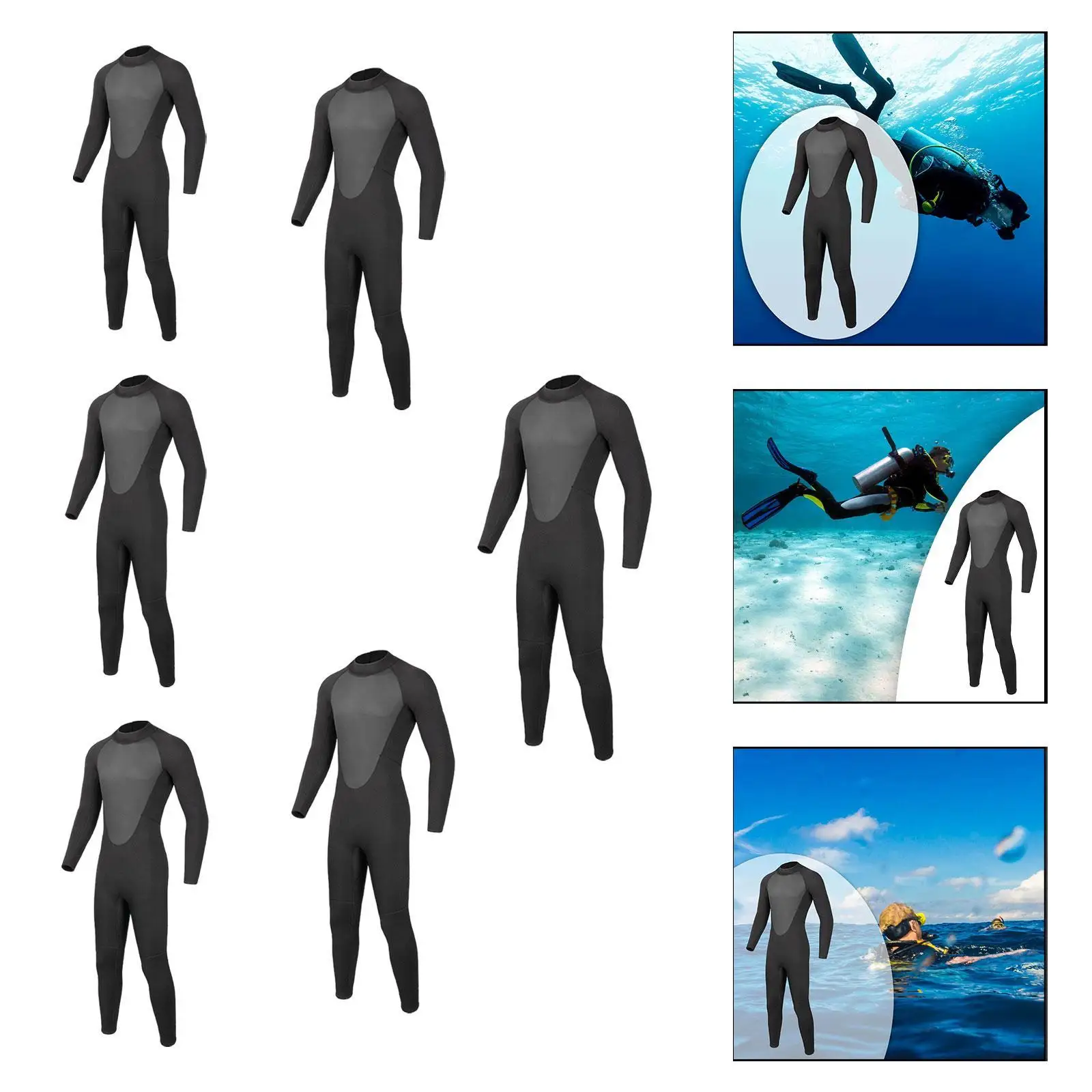 

Wetsuit Top Men Bodysuit Keep Warm Long Sleeve Winter Surfing Diving Suit for Surfing Snorkeling Watersports Canoeing Underwater