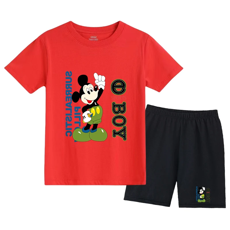 

Brand Designer Cartoon Clothing Mickey Mouse Baby Boy Summer Clothes Baby Girl Casual Clothing Sets