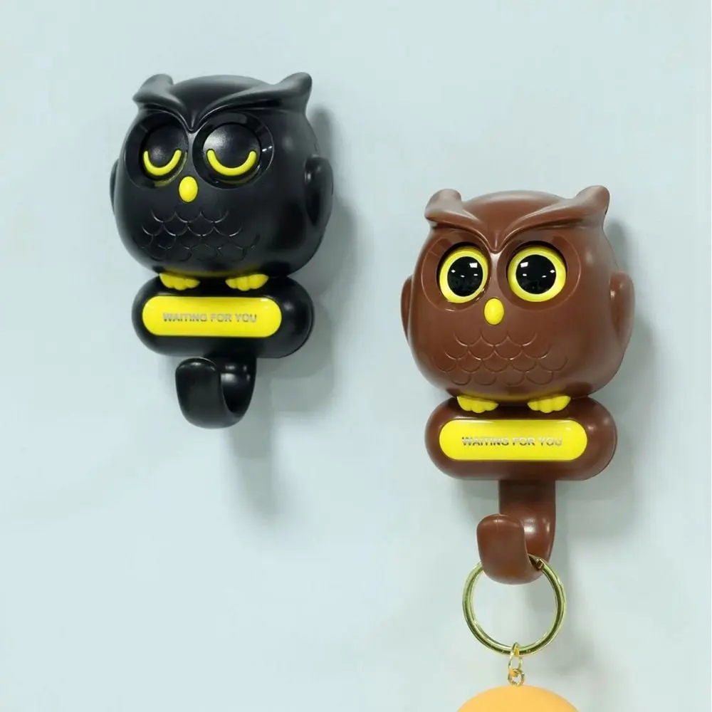 

Creative Winking Owl Hooks Multifunctional Non-trace Home Wall Clothes Hook Cute School Bag Keychains Entrance Storage Hook