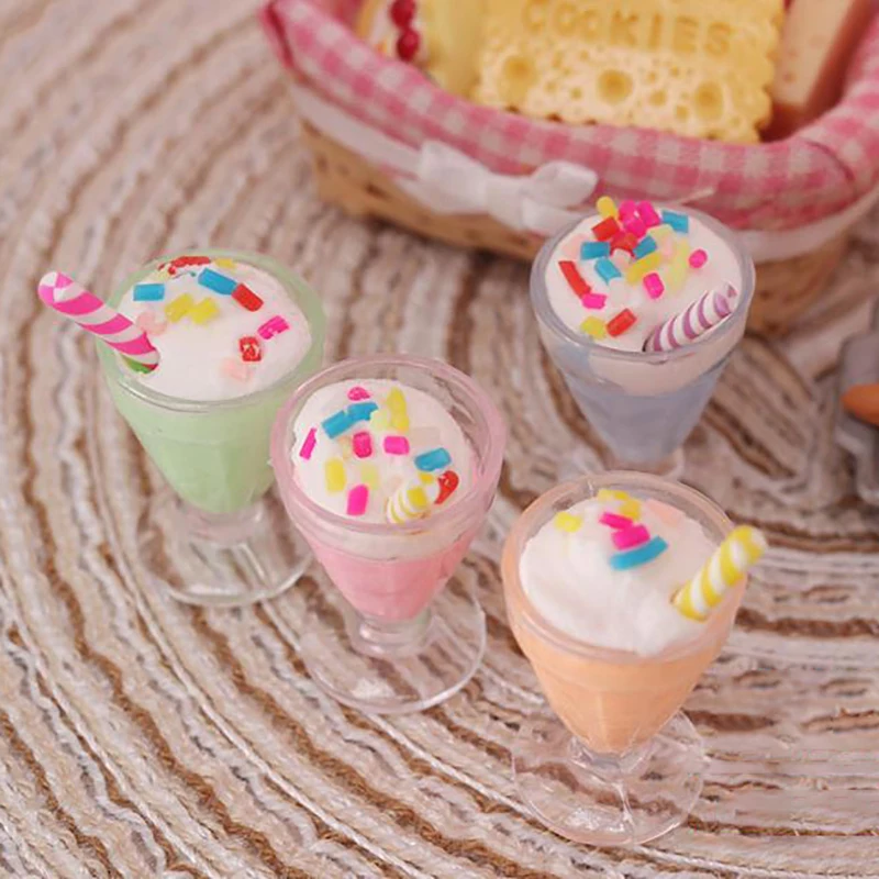 Miniatura per casa delle bambole gelato tazza di caffè modello di bevanda finta Play House giocattoli Mini Doll House Decor cucina cibo accessori per bambole