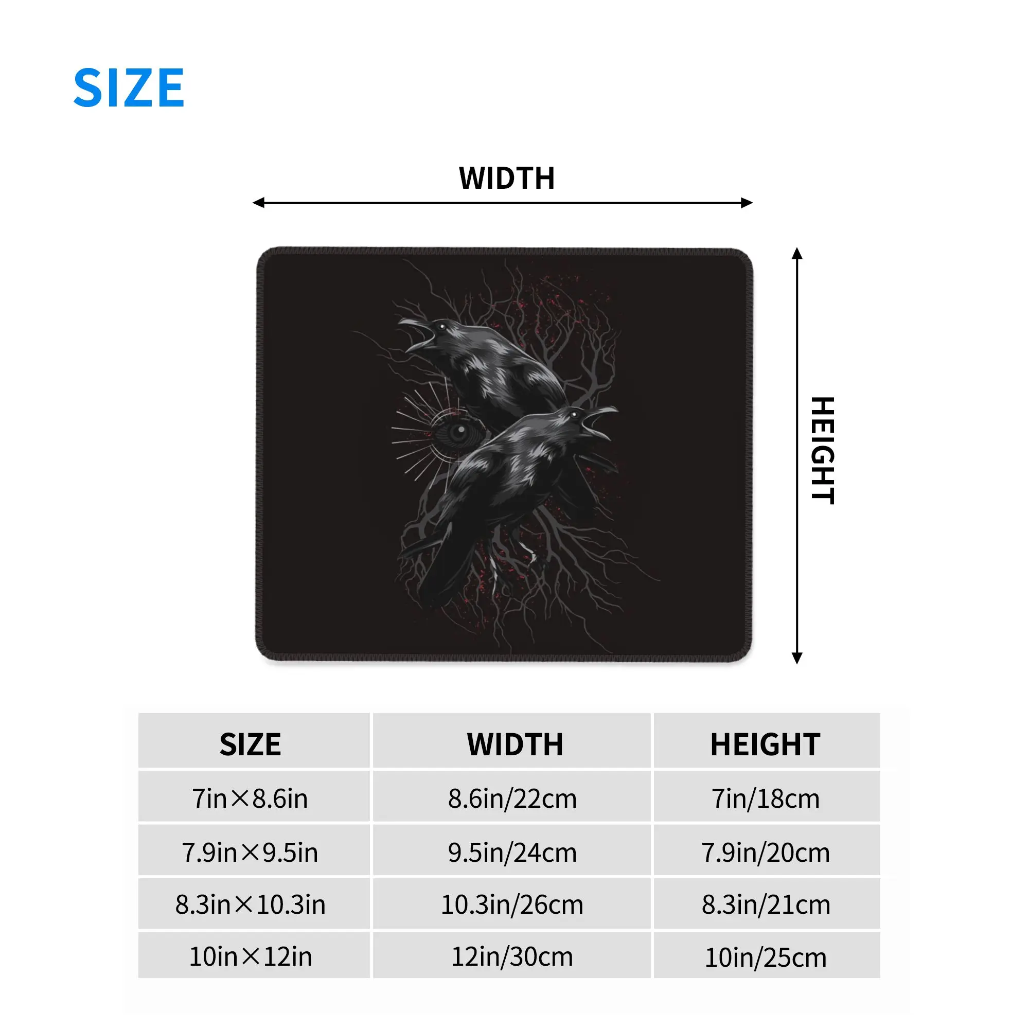 Odin's Yggdrasil Raven of Wisdom Mouse Pad Computer Keyboard Mouse Mat Gamer PC Laptop Desk Mat Office Accessories Table Mats