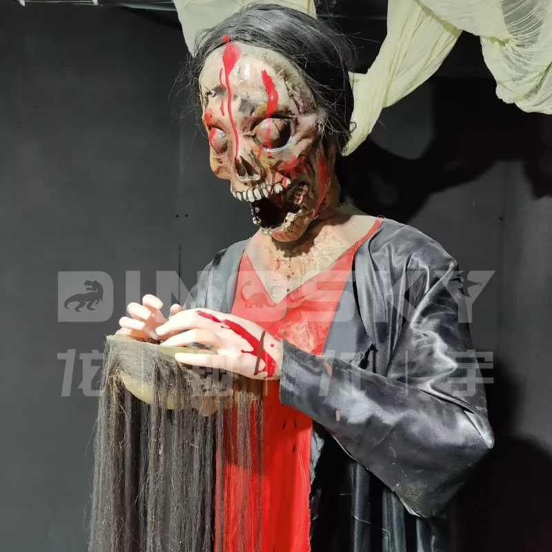 ATV&UTVDinosky Face Changer Mask Ghost Design Haunted House Animatronic Animal Horror Escape Room for Theme Park Amusement Park