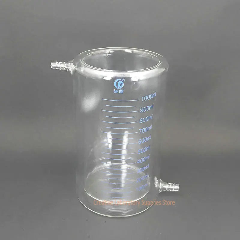 1 sztuka laboratoryjna zlewka ze szkła borokrzemowego o pojemności od 50 ml do 1000 ml, dwuwarstwowa zlewka z podziałką do eksperymentu fotokatalitycznego — zdjęcie produktu 2