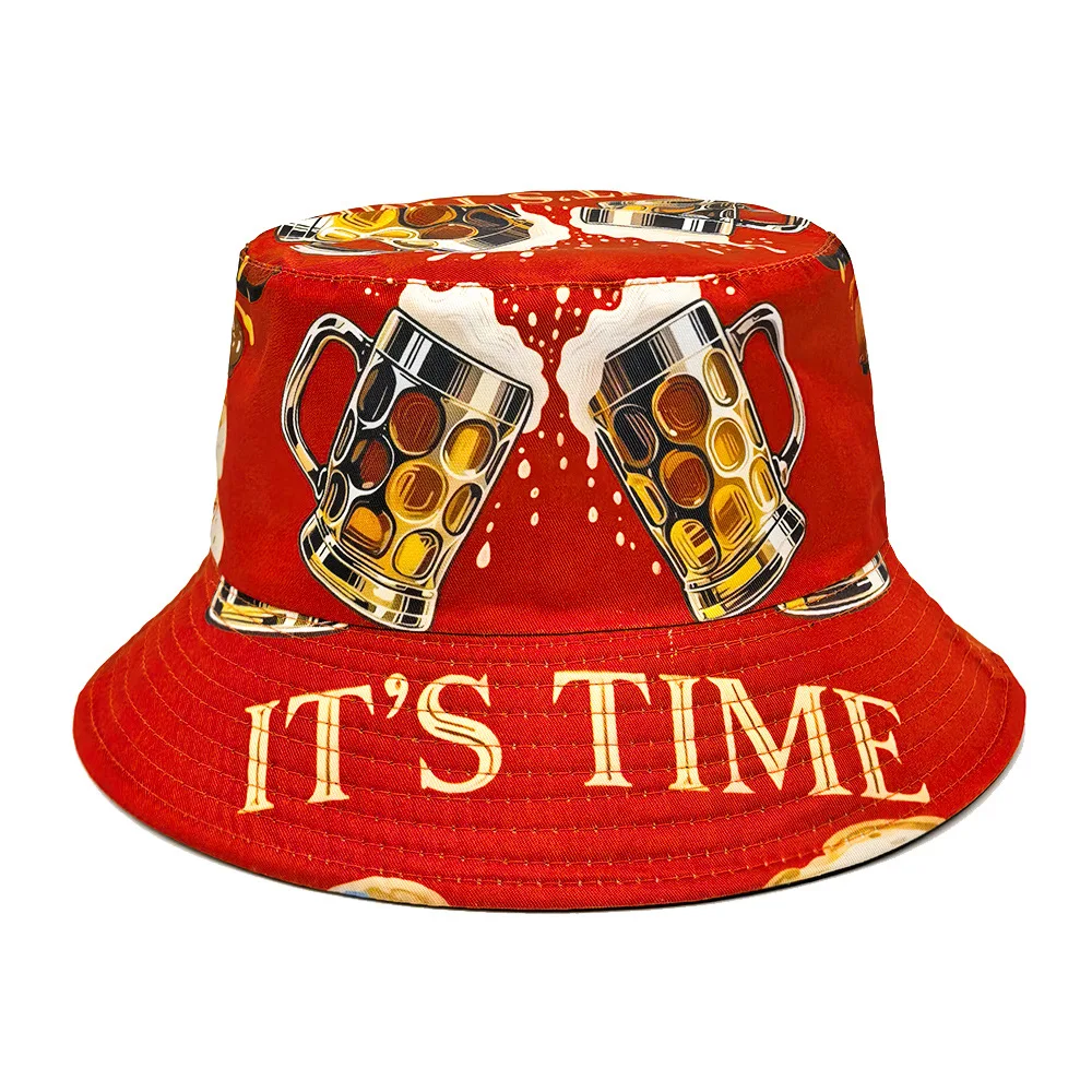 Sombrero de Pescador Rojo para Festival de Cerveza, para Mujer y Hombre, Verano, Protección Solar, Gorra Casual Decorativa, Estilo Panamá, Gorras Hiphop