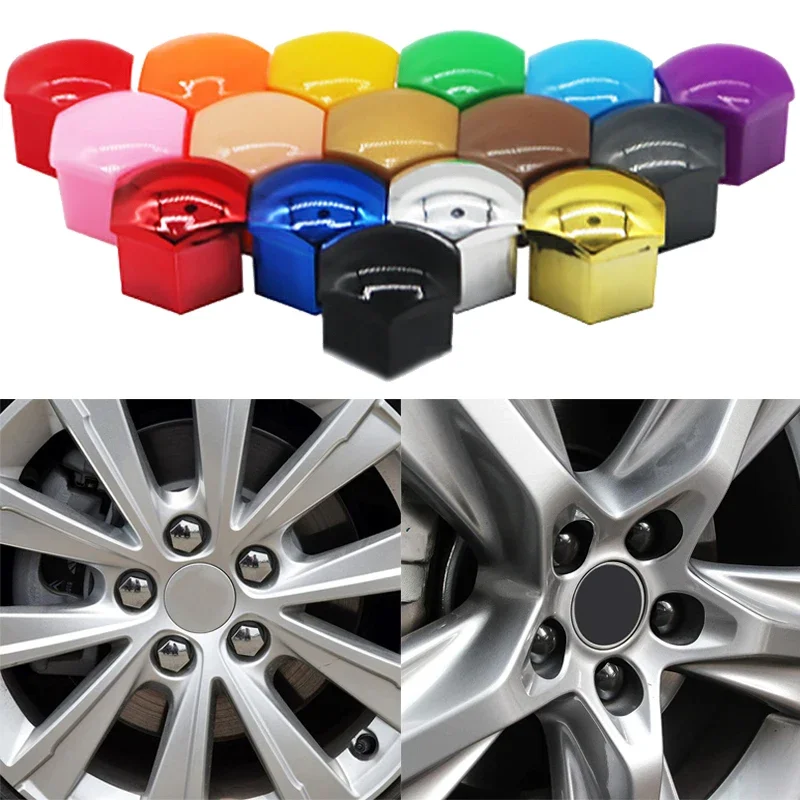 20 Pcs Car Wheel Nut Caps Protection Anti-Rust Auto Hub Car Tire Screw Caps Nut Bolt Covers Caps Exterior Decoration 17/19/21 mm