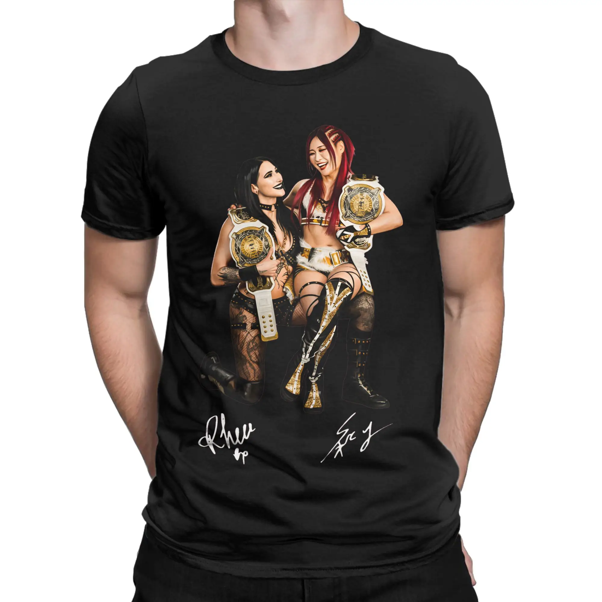Men Women Graphic Printing Rhea Ripley & Iyo Sky Rhiyo Wrestling   Tee T Shirt Cotton  T-shirts Clothes