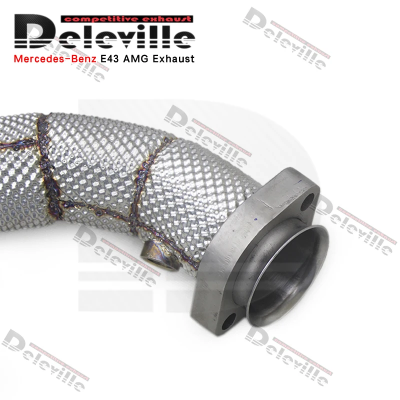 OBM Downpipe For Mercedes-Benz E43 AMG 3.0TT 2016-2018 Stainless Steel Exhaust Free Flow Race Front Down Pipes