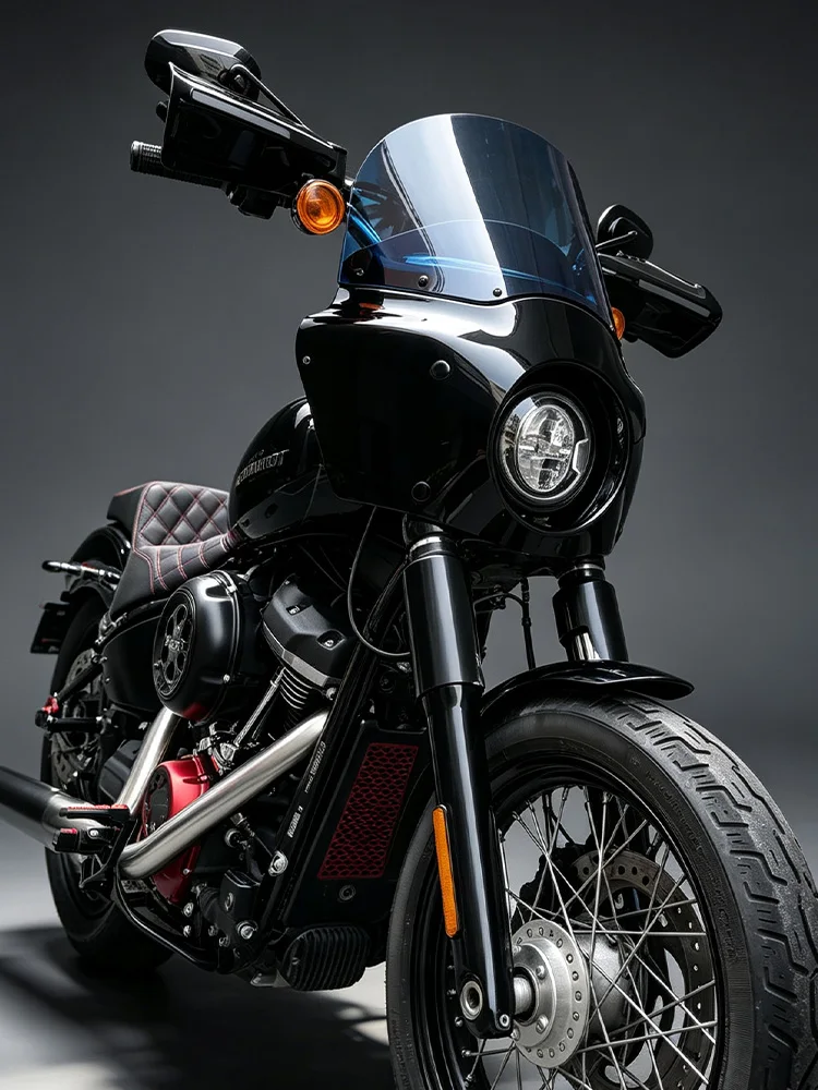 11-Zoll Windschutzscheibe, farbig, 4 mm PC-Windschutz für Harley Softail Sportster Dyna FXLRS FXBB FXBBS FXST FXFB FXFBS FXD Motorradteile