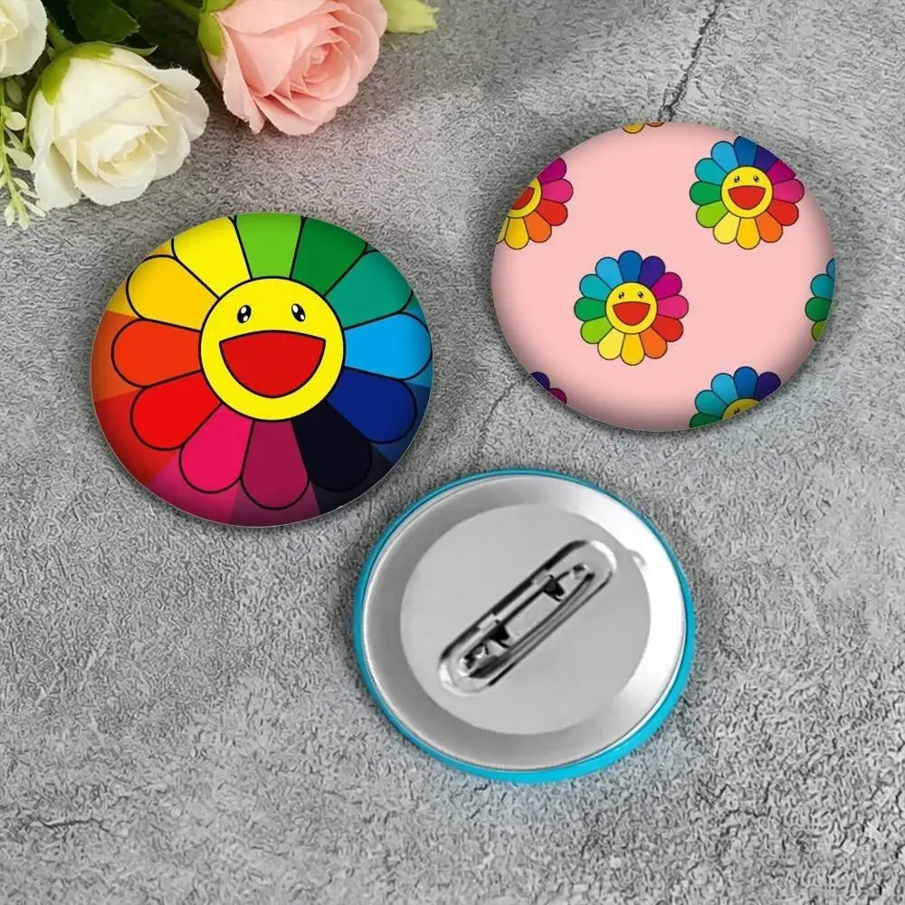Takashi M-Murakamis F-Flowers 25mm 32mm 44mm 58mm 75mm Brooches Badges Pins for Accessories Gift
