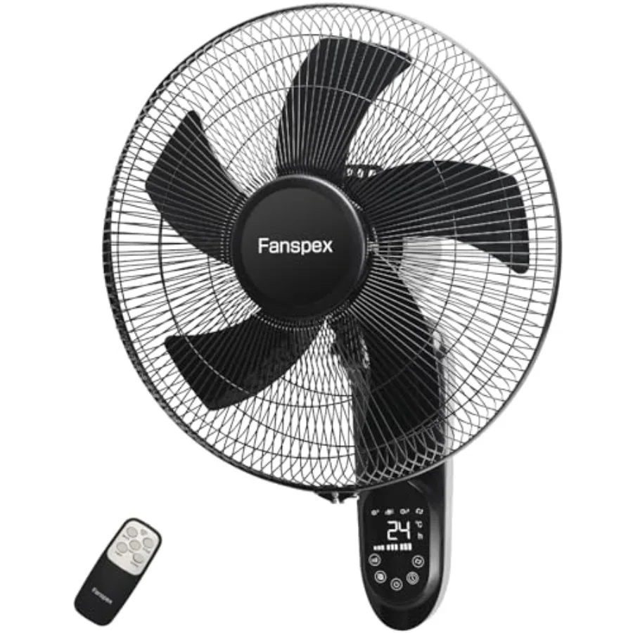 

Wall Mounted Fan with Auto-oscillation Timer Adjust Wd Tilt for Home Garage Workshop Greenhouse Coolg and Air Circulation