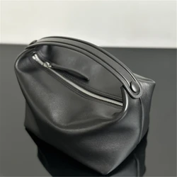 TR Lunch Box Bag In Sheep Skin High Quality Black Handbags 2024 Luxury Design Zip Bags For Women