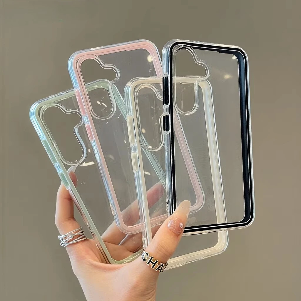 2 IN 1 Transparent Candy Case For Samsung A57 A56 A53 A17 A37 A16 A07 A25 A34 A35 A55 A06 A05 S26 Ultra S25 S23 S24 Clear Cover
