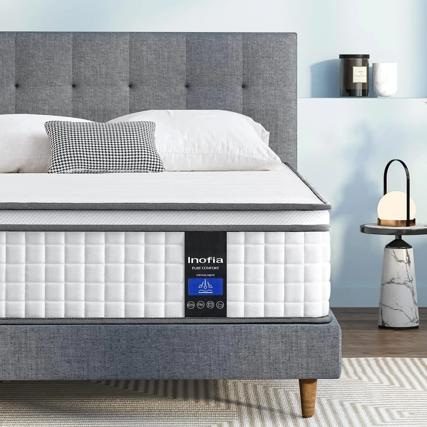 10 Inch Full Hybrid Mattress, Cool Memory Foam and Pocket Innerspring Mattress, Breathable Comfortable Full Mattress