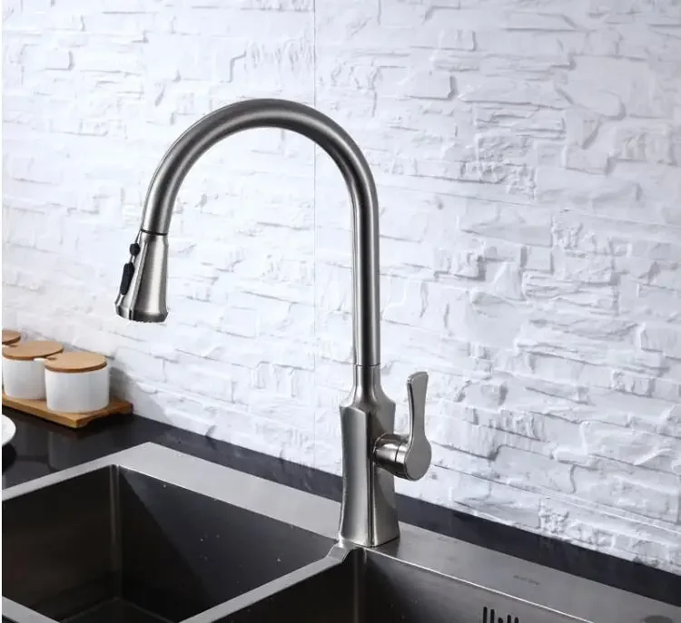 Kitchen Faucet Cozinha De Parede  Hot and Cold 360 Rotation Mixer Swivel Pull Out Sink Faucet