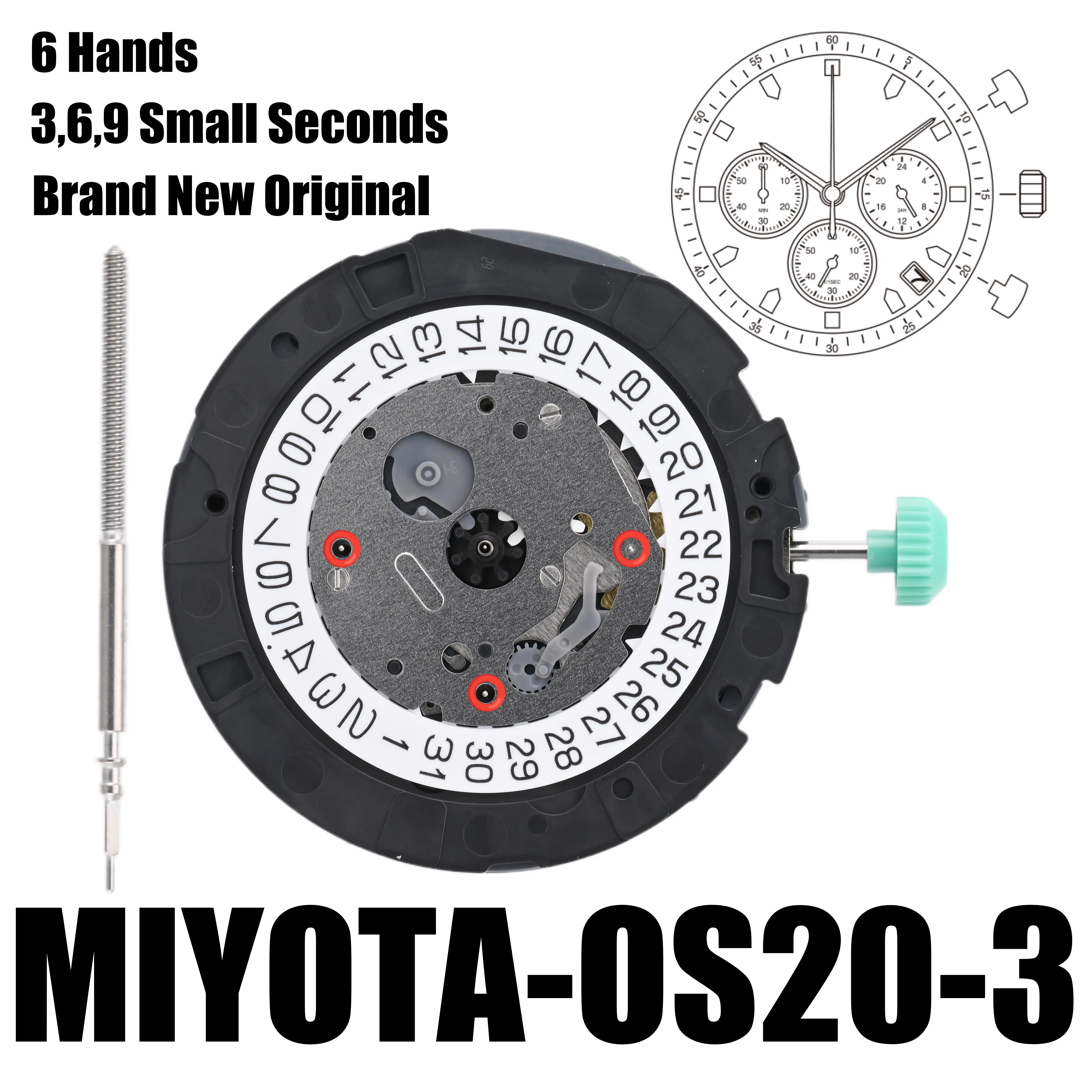 Movimiento genuino 0S20 Movimiento japonés Miyota OS20