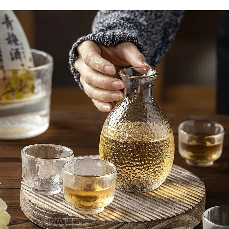 Japanese Sake Set Transparent Glass Wine Warmer Korean Shochu Cup Tequila Kettle Whiskey Home Small
