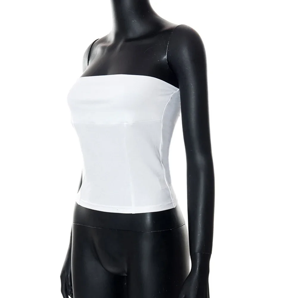 Off Shoulder Tank Strapless Tube Top Daily Wear Vacation Polyester Fabric Regular Length Suitable For All Seasons