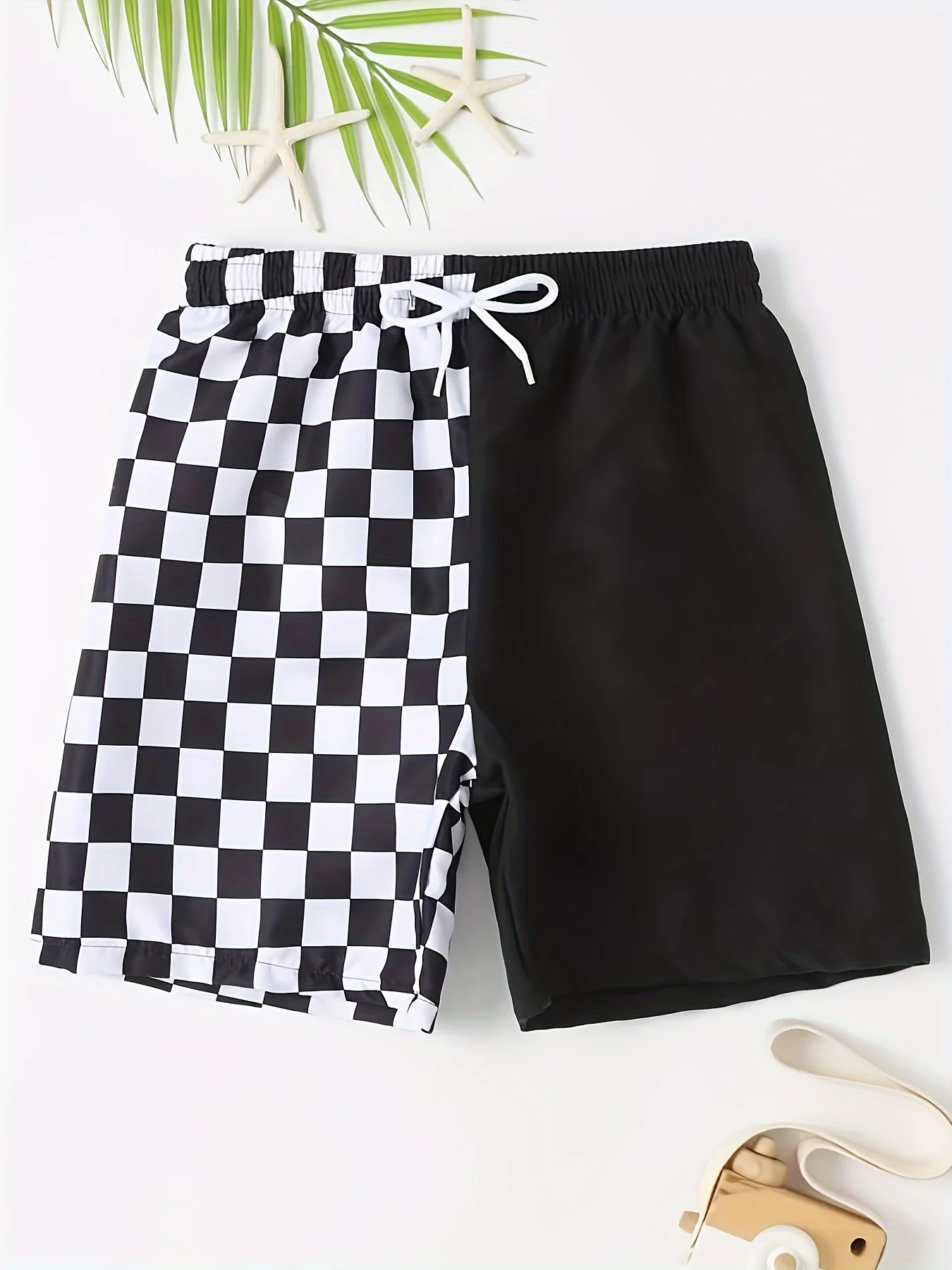 

Повседневные мужские пляжные брюки 2025 года, плавки, спортивные брюки с 3D клетчатым принтом, быстросохнущие, повседневная одежда, мягкая текстура